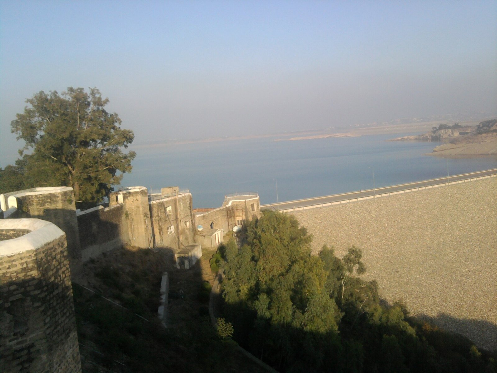 Mangla Fort on its hill above the waters of Mangla Dam