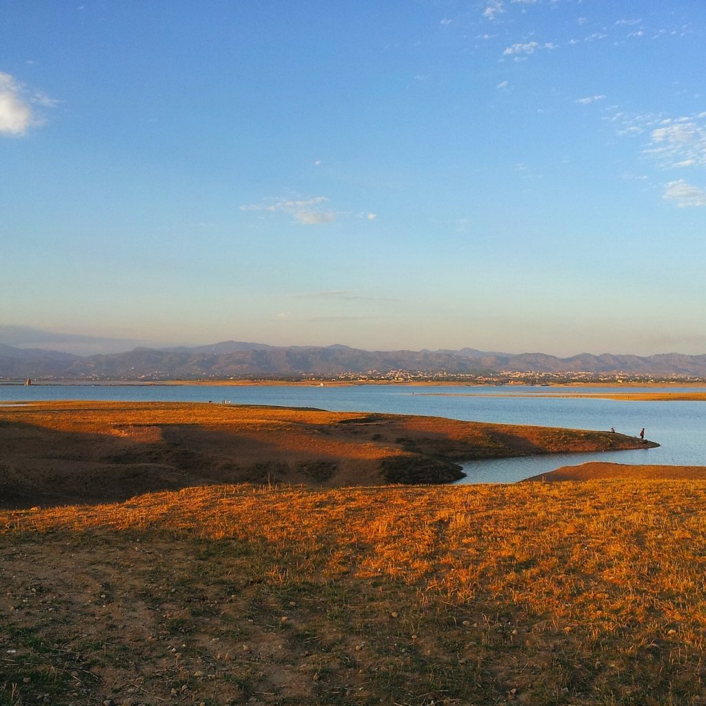 Mangla Lake seen from the Mirpur side near sunset