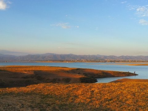 Mangla Lake seen from the Mirpur side near sunset