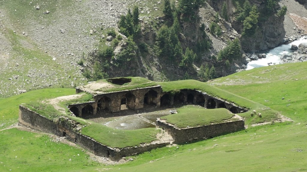 Ruins of a Mughal sarai on the old imperial road to Kashmir